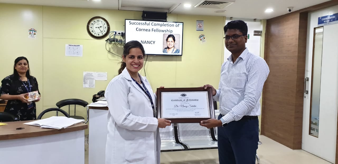 Dr nancydev completed her cornea fellowship at lj eye institute