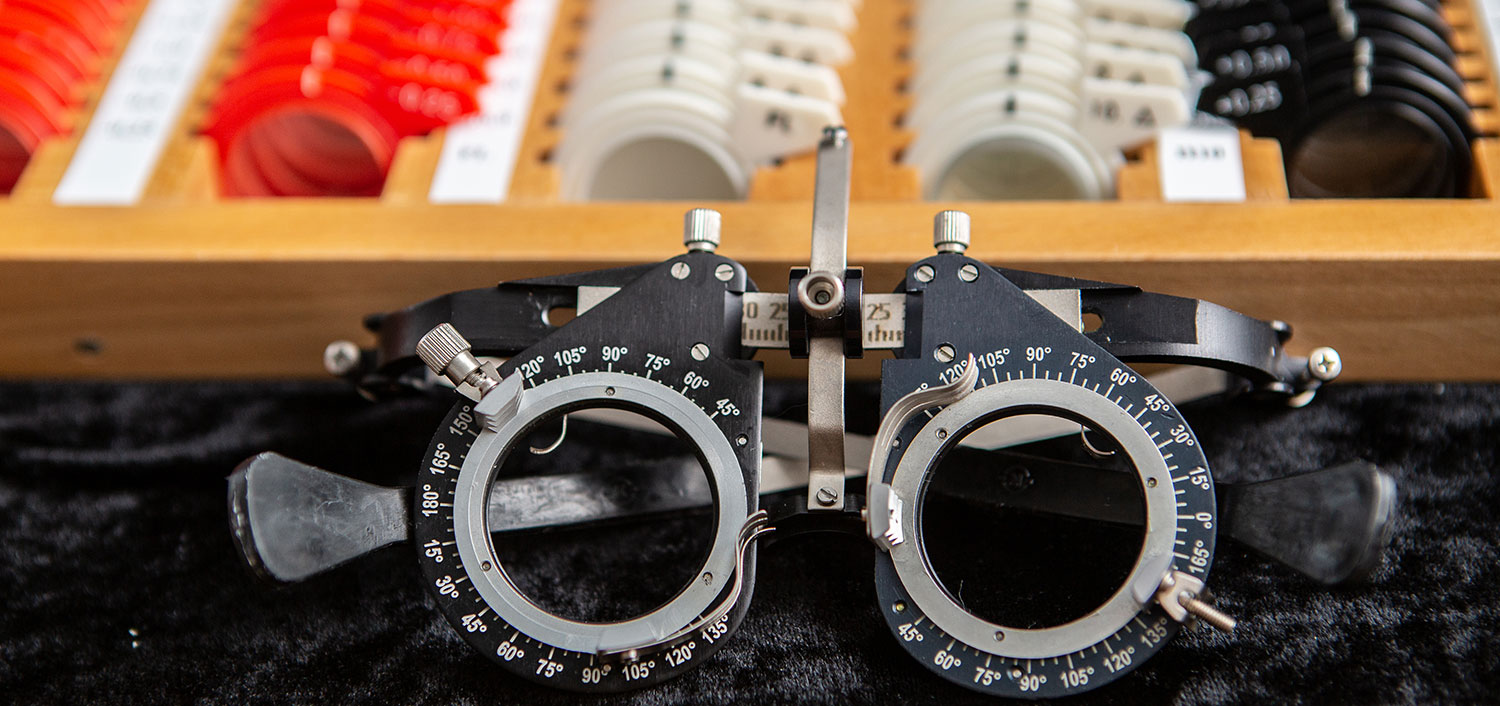 Optometrist eye testing glasses brief case | LJ Eye Institute